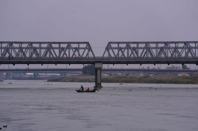 MOSUL, IRAQ - DECEMBER 10: A general view of the new bridge, built after the terrorist organization DAESH destroys some bridges connecting the two sides of the city, on the 6th anniversary of the Iraqi army's liberation of Mosul from the DAESH in Mosul, Iraq on December 10, 2023. (Photo by Ismael Adnan Yaqoob/Anadolu via Getty Images)